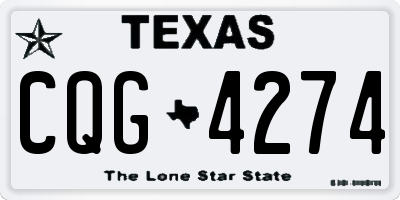 TX license plate CQG4274
