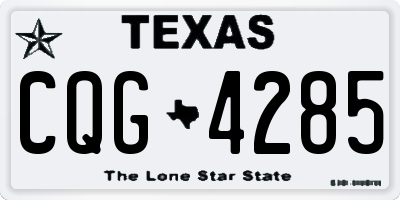 TX license plate CQG4285