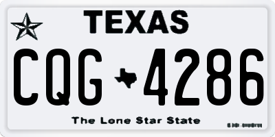 TX license plate CQG4286