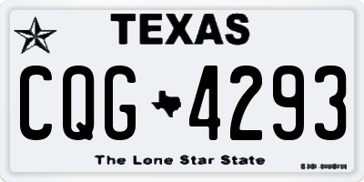 TX license plate CQG4293