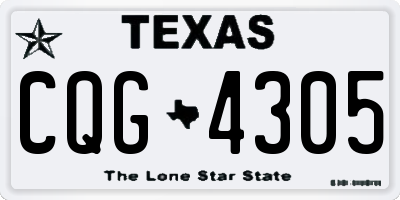 TX license plate CQG4305