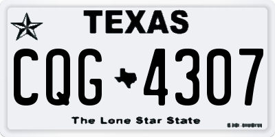 TX license plate CQG4307