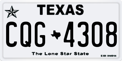 TX license plate CQG4308