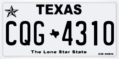 TX license plate CQG4310