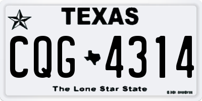 TX license plate CQG4314