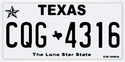 TX license plate CQG4316