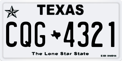 TX license plate CQG4321