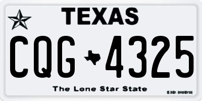 TX license plate CQG4325