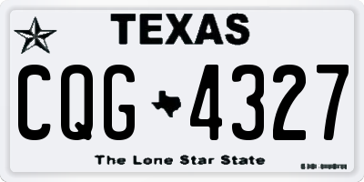 TX license plate CQG4327