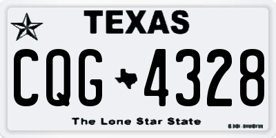 TX license plate CQG4328