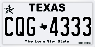 TX license plate CQG4333