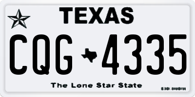 TX license plate CQG4335