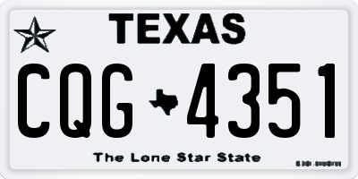 TX license plate CQG4351