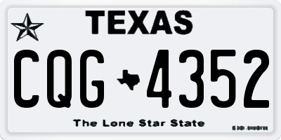 TX license plate CQG4352