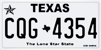 TX license plate CQG4354