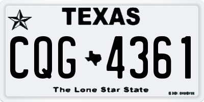 TX license plate CQG4361