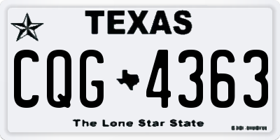 TX license plate CQG4363