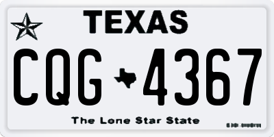TX license plate CQG4367