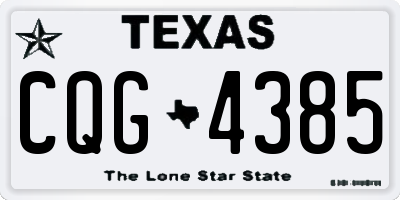TX license plate CQG4385