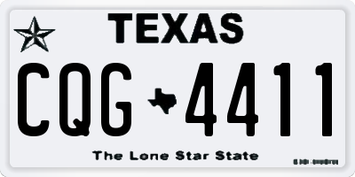 TX license plate CQG4411