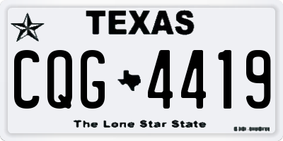 TX license plate CQG4419