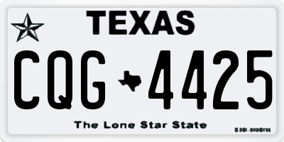 TX license plate CQG4425
