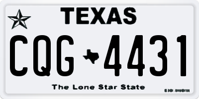 TX license plate CQG4431