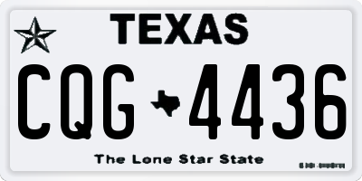 TX license plate CQG4436