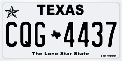TX license plate CQG4437