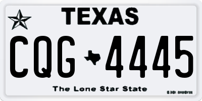 TX license plate CQG4445