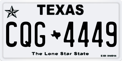 TX license plate CQG4449