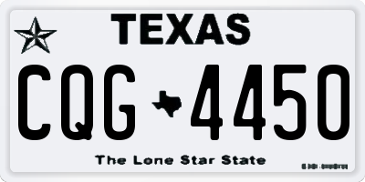 TX license plate CQG4450