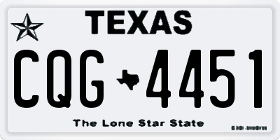 TX license plate CQG4451