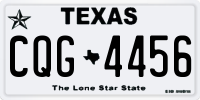 TX license plate CQG4456