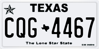 TX license plate CQG4467