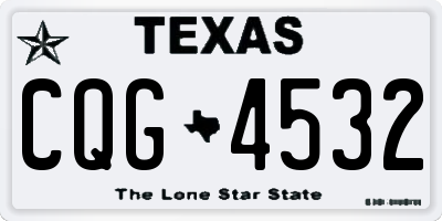TX license plate CQG4532