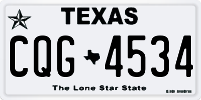 TX license plate CQG4534