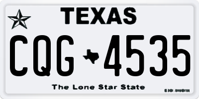 TX license plate CQG4535