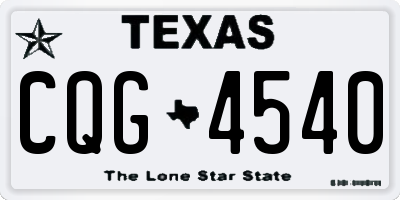 TX license plate CQG4540