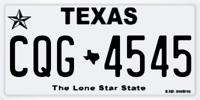 TX license plate CQG4545