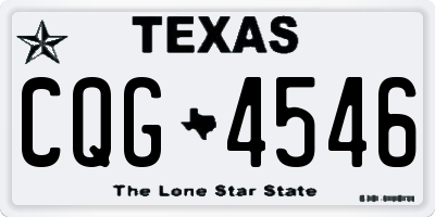 TX license plate CQG4546