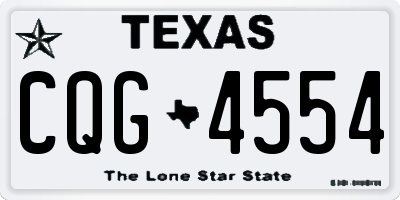 TX license plate CQG4554