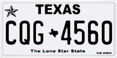 TX license plate CQG4560