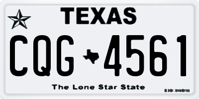 TX license plate CQG4561