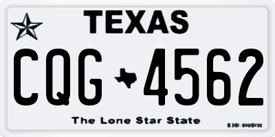 TX license plate CQG4562