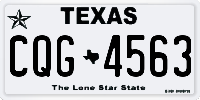 TX license plate CQG4563