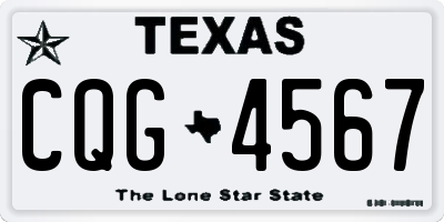 TX license plate CQG4567