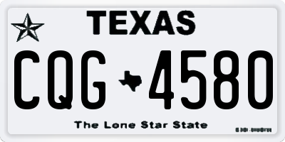 TX license plate CQG4580