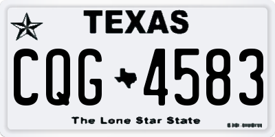 TX license plate CQG4583