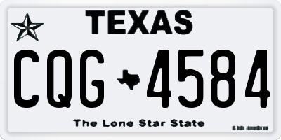 TX license plate CQG4584